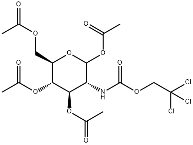 1,3,4,6-Tetra-O-acetyl-2-deoxy-2-(2,2,2-trichloroethoxycarbonylamino)-D-glucopyranose Struktur