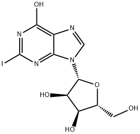 (2R,3R,4S,5R)-2-(6-Hydroxy-2-iodo-9H-purin-9-yl)-5-(hydroxymethyl)tetrahydrofuran-3,4-diol Struktur