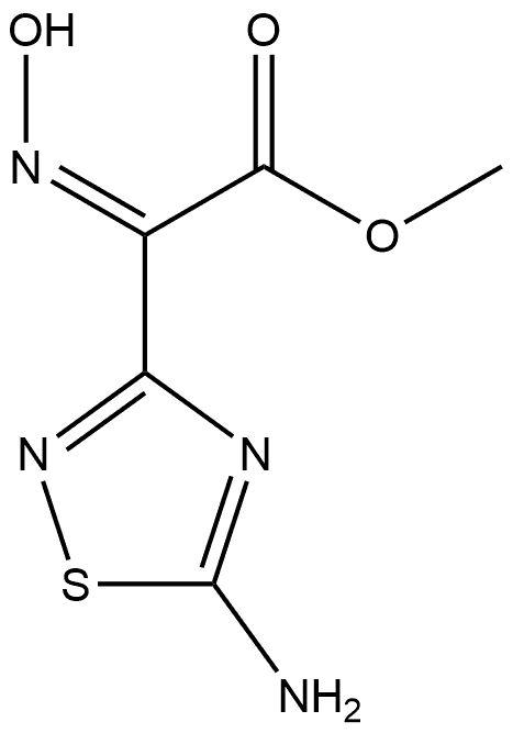 1,2,4-Thiadiazole-3-acetic acid, 5-amino-α-(hydroxyimino)-, methyl ester, (αZ)- Struktur