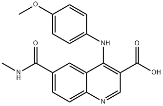 3-Quinolinecarboxylic acid, 4-[(4-methoxyphenyl)amino]-6-[(methylamino)carbonyl]- Structure