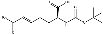 2-Heptenedioic acid, 6-[[(1,1-dimethylethoxy)carbonyl]amino]-, (2E,6S)- Struktur