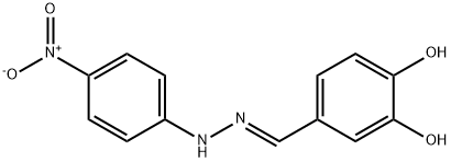 4-[2-(4-nitrophenyl)carbonohydrazonoyl]-1,2-benzenediol Struktur