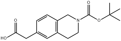 6-Isoquinolineacetic acid, 2-[(1,1-dimethylethoxy)carbonyl]-1,2,3,4-tetrahydro- Struktur