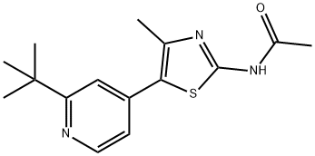 Acetamide, N-[5-[2-(1,1-dimethylethyl)-4-pyridinyl]-4-methyl-2-thiazolyl]- Struktur