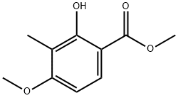 Benzoic acid, 2-hydroxy-4-methoxy-3-methyl-, methyl ester Struktur