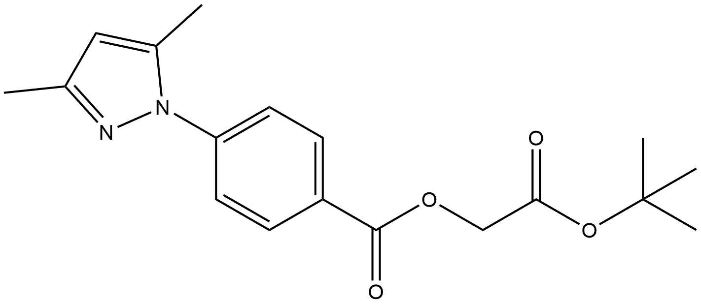 2-(1,1-Dimethylethoxy)-2-oxoethyl 4-(3,5-dimethyl-1H-pyrazol-1-yl)benzoate Struktur