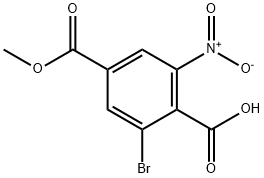 1,4-Benzenedicarboxylic acid, 2-bromo-6-nitro-, 4-methyl ester Struktur