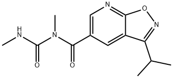 Isoxazolo[5,4-b]pyridine-5-carboxamide, N-methyl-N-[(methylamino)carbonyl]-3-(1-methylethyl)- Struktur