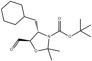 1,1-Dimethylethyl (4S,5R)-4-(cyclohexylmethyl)-5-formyl-2,2-dimethyl-3-oxazolidinecarboxylate Struktur