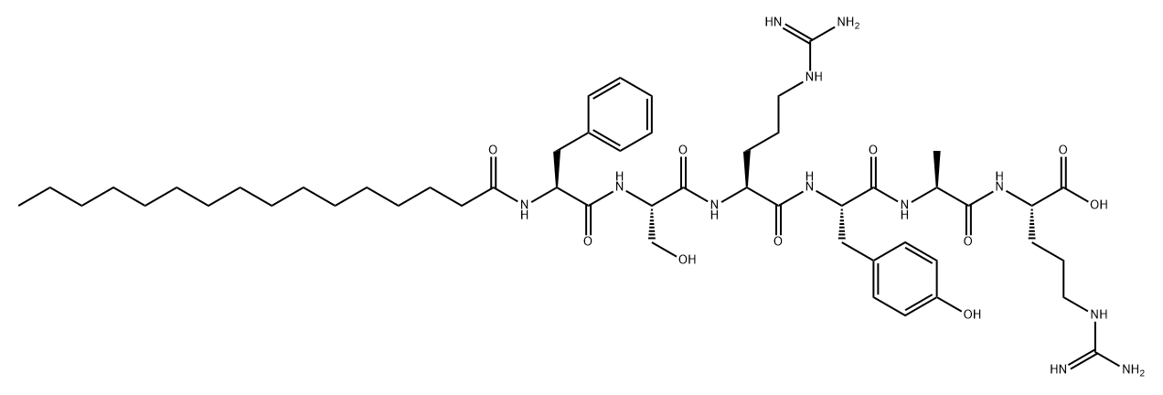 L-Arginine, N-(1-oxohexadecyl)-L-phenylalanyl-L-seryl-L-arginyl-L-tyrosyl-L-alanyl- Struktur