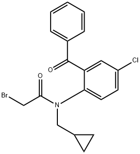 Acetamide, N-(2-benzoyl-4-chlorophenyl)-2-bromo-N-(cyclopropylmethyl)- Struktur