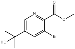 2-Pyridinecarboxylic acid, 3-bromo-5-(1-hydroxy-1-methylethyl)-, methyl ester Struktur