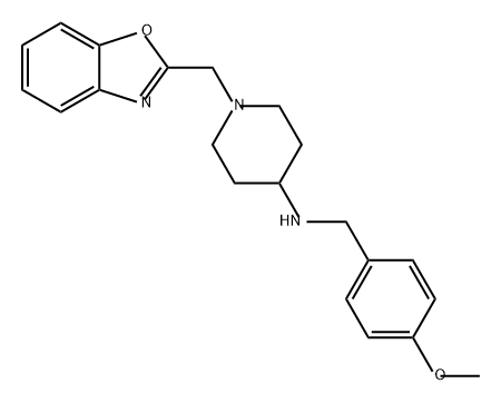 4-Piperidinamine, 1-(2-benzoxazolylmethyl)-N-[(4-methoxyphenyl)methyl]- Struktur