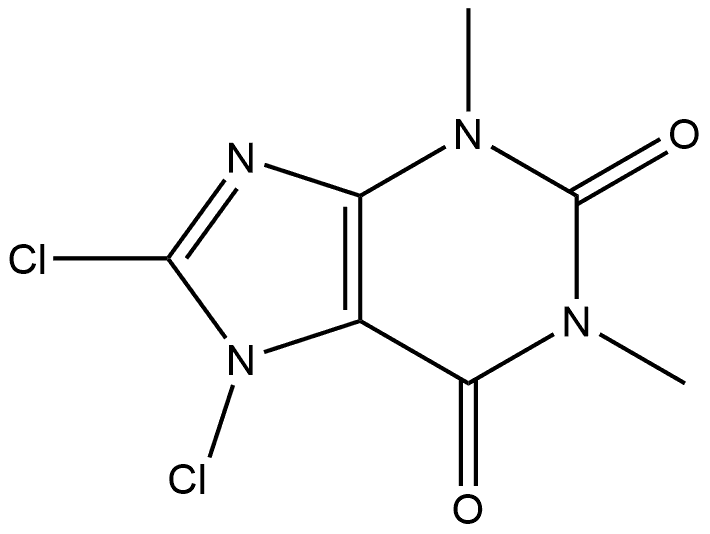 7,8-Dichloro-3,7-dihydro-1,3-dimethyl-1H-purine-2,6-dione Struktur