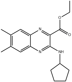 Ethyl 3-(cyclopentylamino)-6,7-dimethylquinoxaline-2-carboxylate Struktur