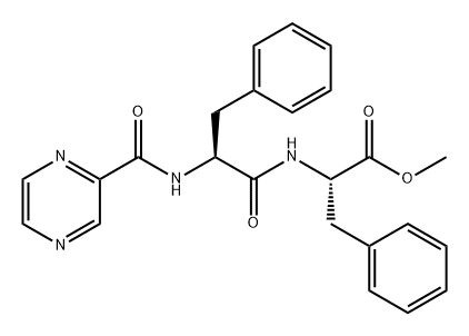 L-Phenylalanine, N-(2-pyrazinylcarbonyl)-L-phenylalanyl-, methyl ester Struktur