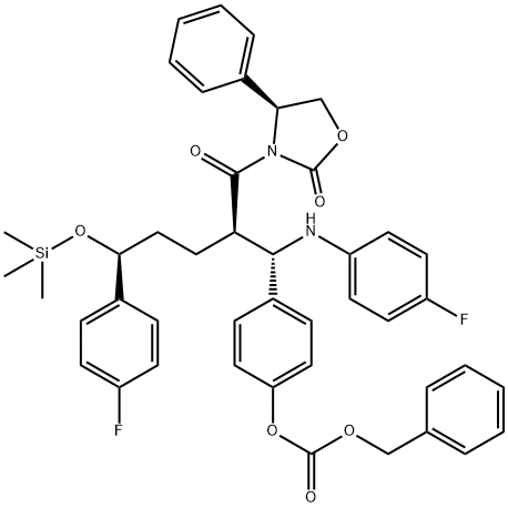 Carbonic acid, 4-[(1S,2R,5S)-5-(4-fluorophenyl)-1-[(4-fluorophenyl)amino]-2-[[(4S)-2-oxo-4-phenyl-3-oxazolidinyl]carbonyl]-5-[(trimethylsilyl)oxy]pentyl]phenyl phenylmethyl ester