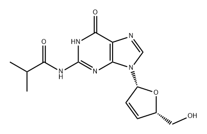 Guanosine, 2',3'-didehydro-2',3'-dideoxy-N-(2-methyl-1-oxopropyl)- Struktur