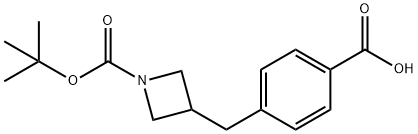 1-Azetidinecarboxylic acid, 3-[(4-carboxyphenyl)methyl]-, 1-(1,1-dimethylethyl) ester Structure