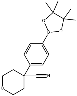 2H-Pyran-4-carbonitrile, tetrahydro-4-[4-(4,4,5,5-tetramethyl-1,3,2-dioxaborolan-2-yl)phenyl]- Struktur