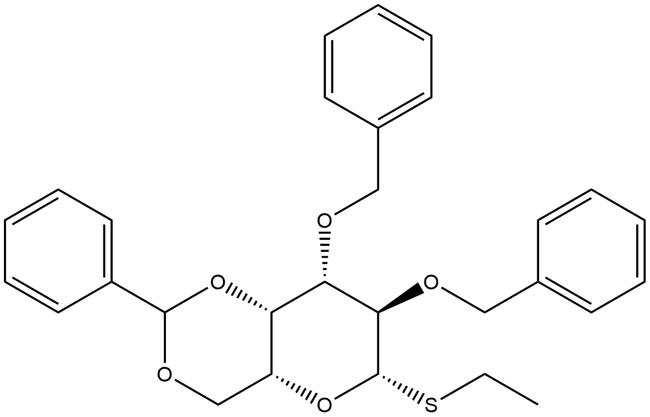 Ethyl 2,3-di-O-benzyl-4,6-O-benzylidene-1-thio-β-D-galactopyranoside Structure