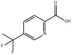 2-Pyridinecarboxylic acid, 5-(1,1-difluoroethyl)- Struktur