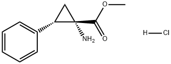 Cyclopropanecarboxylic acid, 1-amino-2-phenyl-, methyl ester, hydrochloride, trans- Struktur