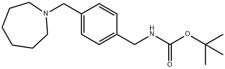 Carbamic acid, N-[[4-[(hexahydro-1H-azepin-1-yl)methyl]phenyl]methyl]-, 1,1-dimethylethyl ester Struktur