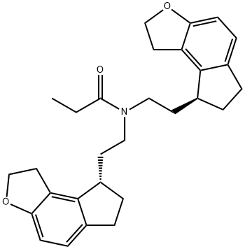 Propanamide, N,N-bis[2-[(8S)-1,6,7,8-tetrahydro-2H-indeno[5,4-b]furan-8-yl]ethyl]- Struktur