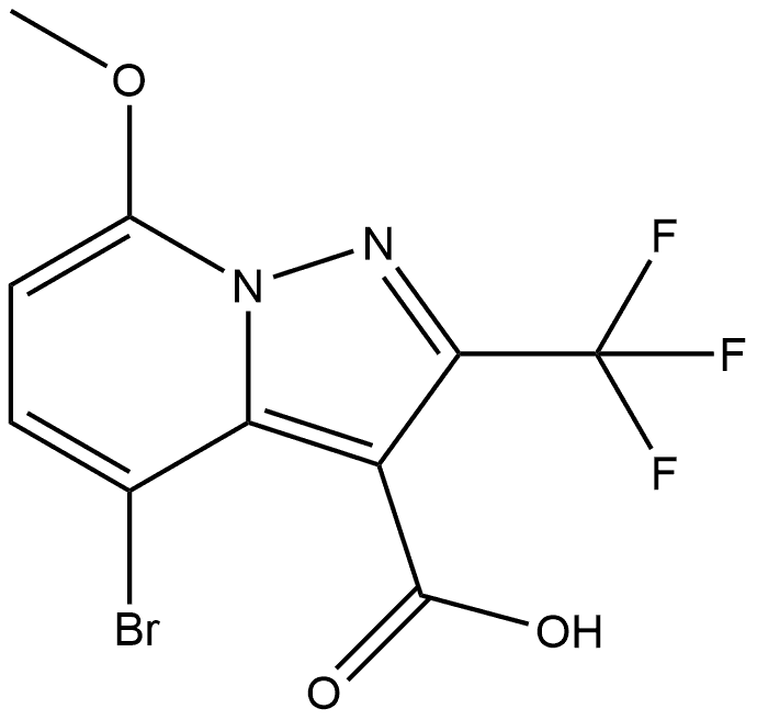 4-Bromo-7-methoxy-2-(trifluoromethyl)pyrazolo[1,5-a]pyridine-3-carboxylic acid Struktur