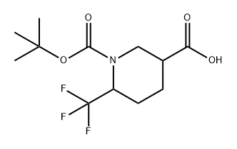 1,3-Piperidinedicarboxylic acid, 6-(trifluoromethyl)-, 1-(1,1-dimethylethyl) ester Struktur