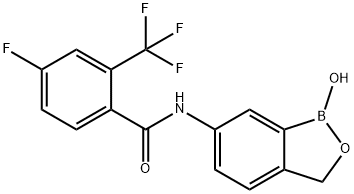 Benzamide, N-(1,3-dihydro-1-hydroxy-2,1-benzoxaborol-6-yl)-4-fluoro-2-(trifluoromethyl)- Struktur