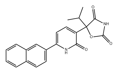 2,4-Oxazolidinedione, 5-[1,2-dihydro-6-(2-naphthalenyl)-2-oxo-3-pyridinyl]-5-(1-methylethyl)- Struktur