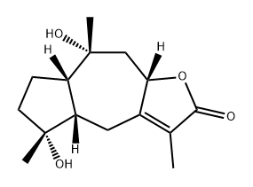 Azuleno[6,5-b]furan-2(4H)-one, 4a,5,6,7,7a,8,9,9a-octahydro-5,8-dihydroxy-3,5,8-trimethyl-, (4aS,5R,7aS,8R,9aS)- Struktur