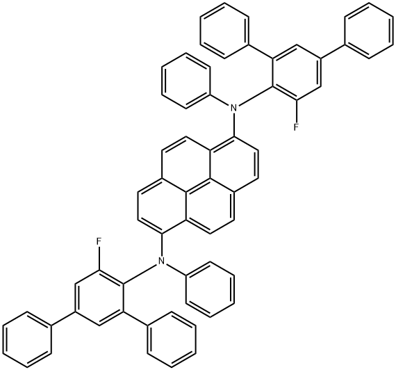 1,6-Pyrenediamine, N1,N6-bis(5'-fluoro[1,1':3',1''-terphenyl]-4'-yl)-N1,N6-diphenyl- Struktur