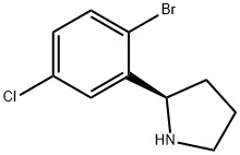 Pyrrolidine, 2-(2-bromo-5-chlorophenyl)-, (2R)- Struktur