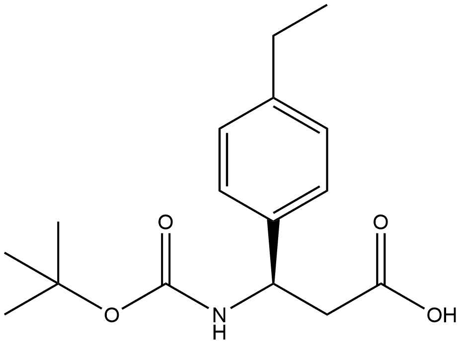 (R)-3-(TERT-BUTOXYCARBONYLAMINO)-3-(4-ETHYLPHENYL)PROPANOIC ACID Struktur