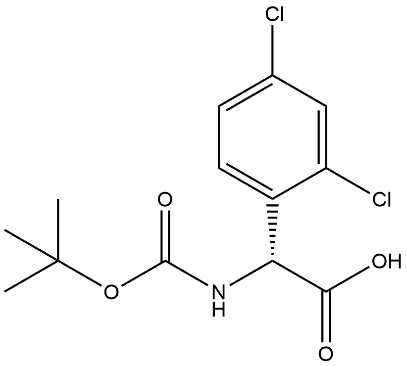 Benzeneacetic acid, 2,4-dichloro-α-[[(1,1-dimethylethoxy)carbonyl]amino]-, (αR)- Struktur