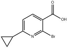 3-Pyridinecarboxylic acid, 2-bromo-6-cyclopropyl- Struktur