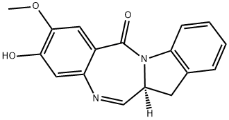 6H-Indolo[2,1-c][1,4]benzodiazepin-6-one, 12a,13-dihydro-9-hydroxy-8-methoxy-, (12aS)- Struktur