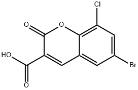 6-Bromo-8-chloro-2-oxo-2H-chromene-3-carboxylic acid Struktur