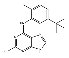 9H-Purin-6-amine, 2-chloro-N-[5-(1,1-dimethylethyl)-2-methylphenyl]- Struktur