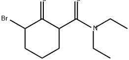 Cyclohexanecarboxamide, 3-bromo-N,N-diethyl-2-oxo- Struktur