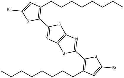 2,5-bis(5-bromo-3-octylthiophen-2-yl)thiazolo[5,4-d]thiazole Struktur