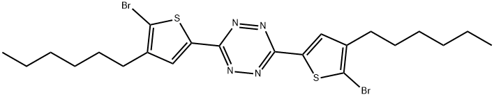 3,6-bis(5-bromo-4-hexylthiophen-2-yl)-1,2,4,5-tetrazine Struktur