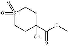 2H-Thiopyran-4-carboxylic acid, tetrahydro-4-hydroxy-, methyl ester, 1,1-dioxide Struktur