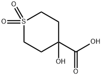 2H-Thiopyran-4-carboxylic acid, tetrahydro-4-hydroxy-, 1,1-dioxide Struktur