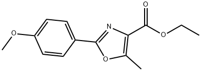 4-Oxazolecarboxylic acid, 2-(4-methoxyphenyl)-5-methyl-, ethyl ester Struktur