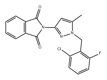 1H-Isoindole-1,3(2H)-dione, 2-[1-[(2-chloro-6-fluorophenyl)methyl]-5-methyl-1H-pyrazol-3-yl]- Struktur