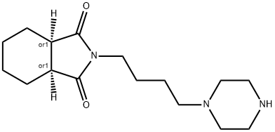 1H-Isoindole-1,3(2H)-dione, hexahydro-2-[4-(1-piperazinyl)butyl]-, (3aR,7aS)-rel- Struktur